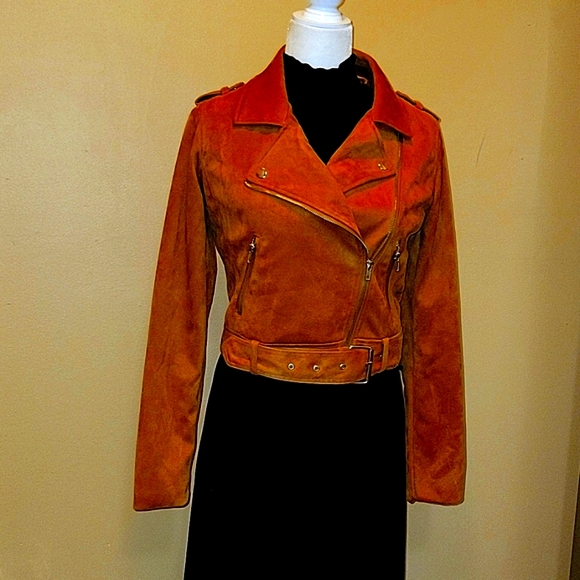 FOREVER 21 Suede Biker Style Jacket. Size XS. BEAUTIFUL! - Picture 1 of 5
